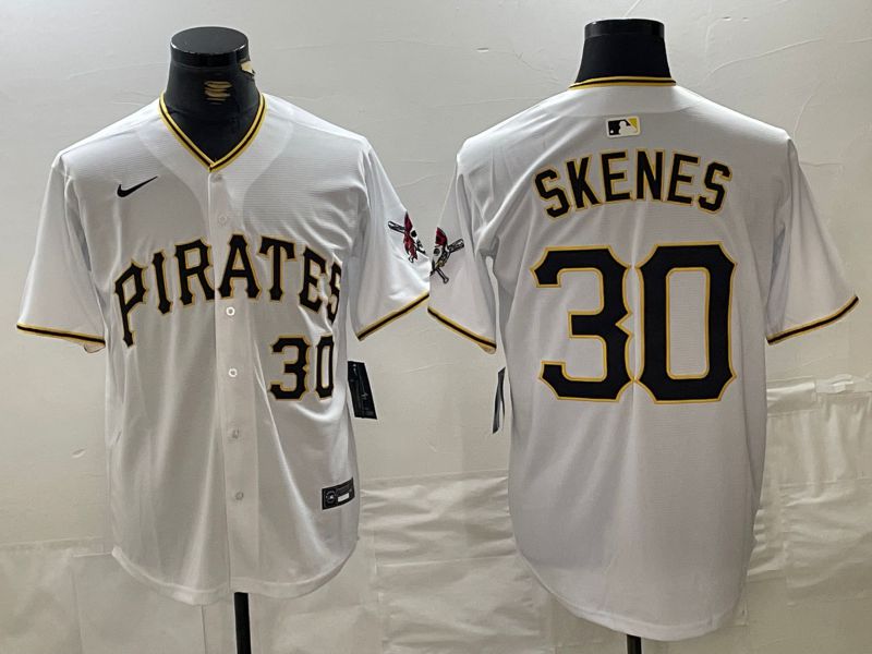 Men Pittsburgh Pirates #30 Skenes White 2024 Nike Game MLB Jersey style 1